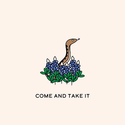 Come and Take It bluebonnets rattlesnake texas