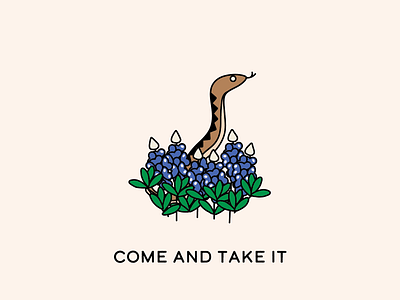 Come and Take It bluebonnets rattlesnake texas