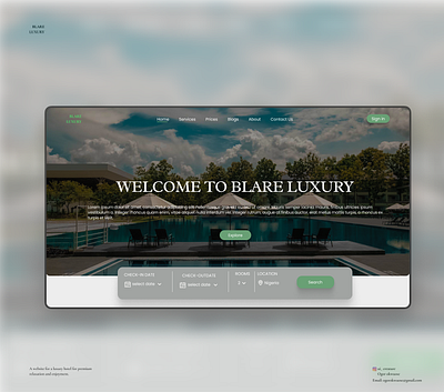 Landing Page For a Luxury Hotel. landing page luxury hotel design luxury hotel design website mobile app ui ui design user experience design user interface design ux