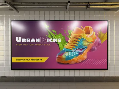 Sneakers Banner Design -UrbanKicks adobe illustrator adobe photoshop advertising banner design billboard design concept art fashion campaign graphic design marketing shoe campaign sneakers banner