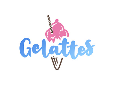 Gelattes logo design branding design gelato graphic design ice cream identity illustration logo logotype mark vector