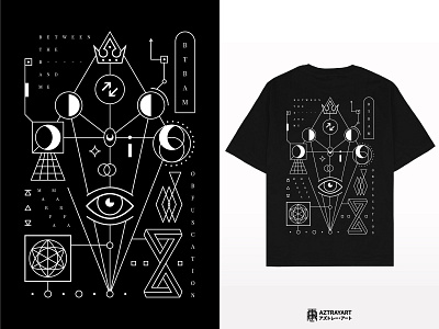 Micro Realism Exploration band band merch crown design eye fine line flower of life geometric geometric line illustration mandala merch merchandise micro realism microrealism monoline moon moon phase music button tshirt design