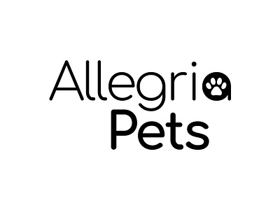 Allegria Pets logo design branding design emblem graphic design identity logo logotype mark paw pet sign vector