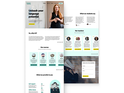 Language Academy Website UI Design design ui ui design web design webdesign website design