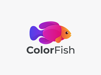 COLOR FISH branding color fish design fish coloring fish design logo fish logo graphic design icon logo