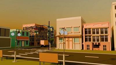 City low poly 3D animation 3d 3d art 3d artwork 3d model 3d modeling animation artwork city design low poly animation town