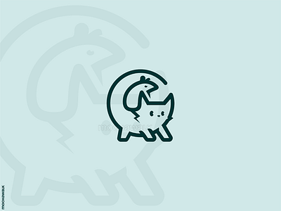 Cat and Mouse animal cat cute design icon illustration logo logodesign logomark mice minimalist mouse pet playful