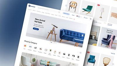 Furniture Website blue ecommerce furniture marketplace