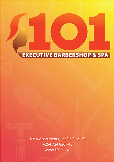 Barbershop and Spa Price List Cover graphic design