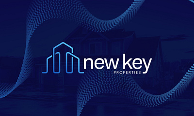 Newkey Properties logo blue branding design fiverr graphic design illustration logo logo design minimalistic visual identity