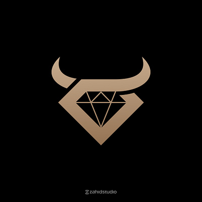 G + Diamond + Horns Logo Design brand branding bull diamond fashion g gold horns jewelry lettermark logo logo design luxury mark modern shine simple