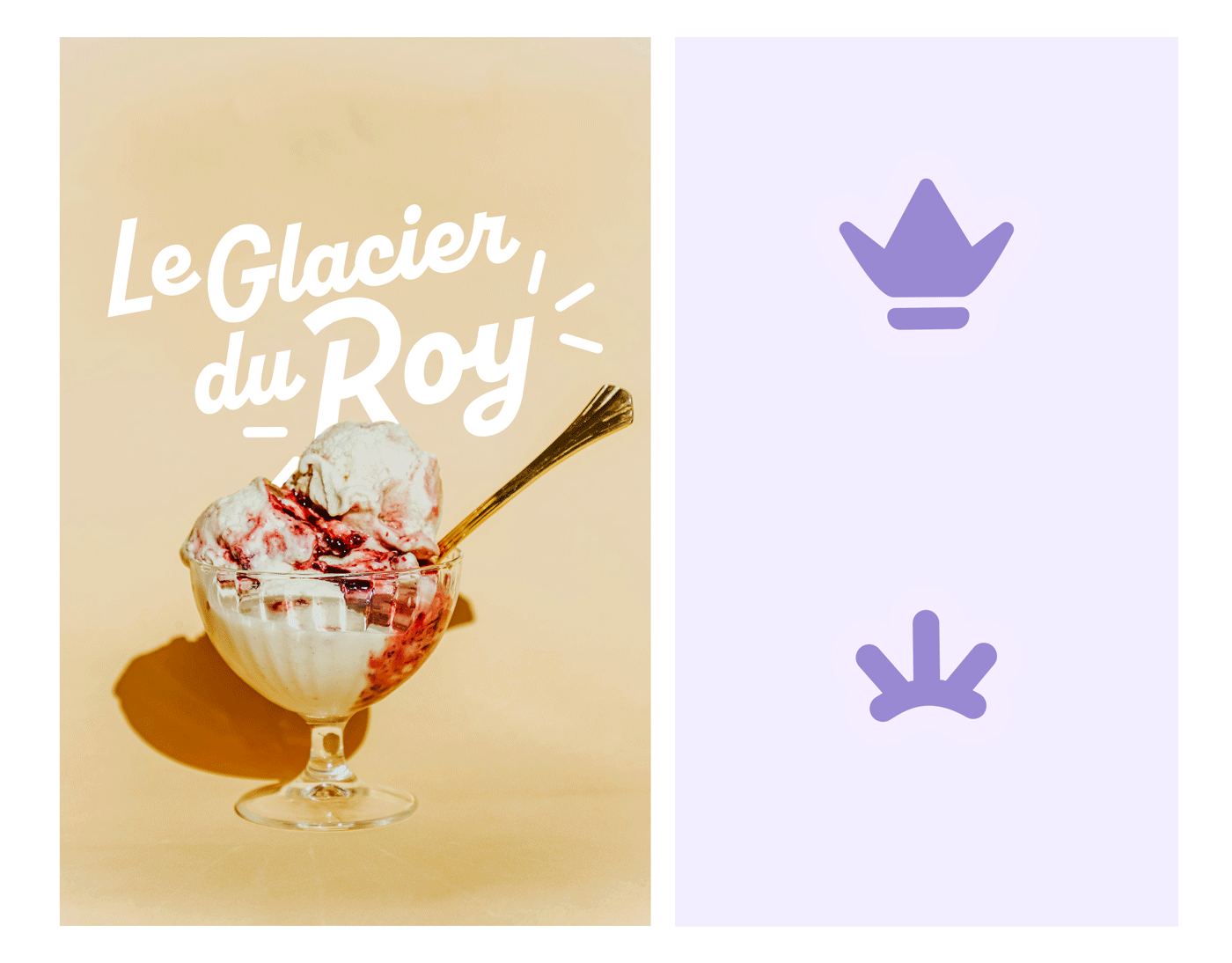 Le Glacier du Roy | Ice cream shop branding design fun graphic design ice cream illustration king logo royal