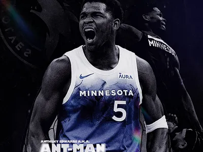 Anthony Edwards - Ant Man 🐜 - Basketball Poster Design adobe photoshop advertisement basketball poster graphic design nba poster poster design social media
