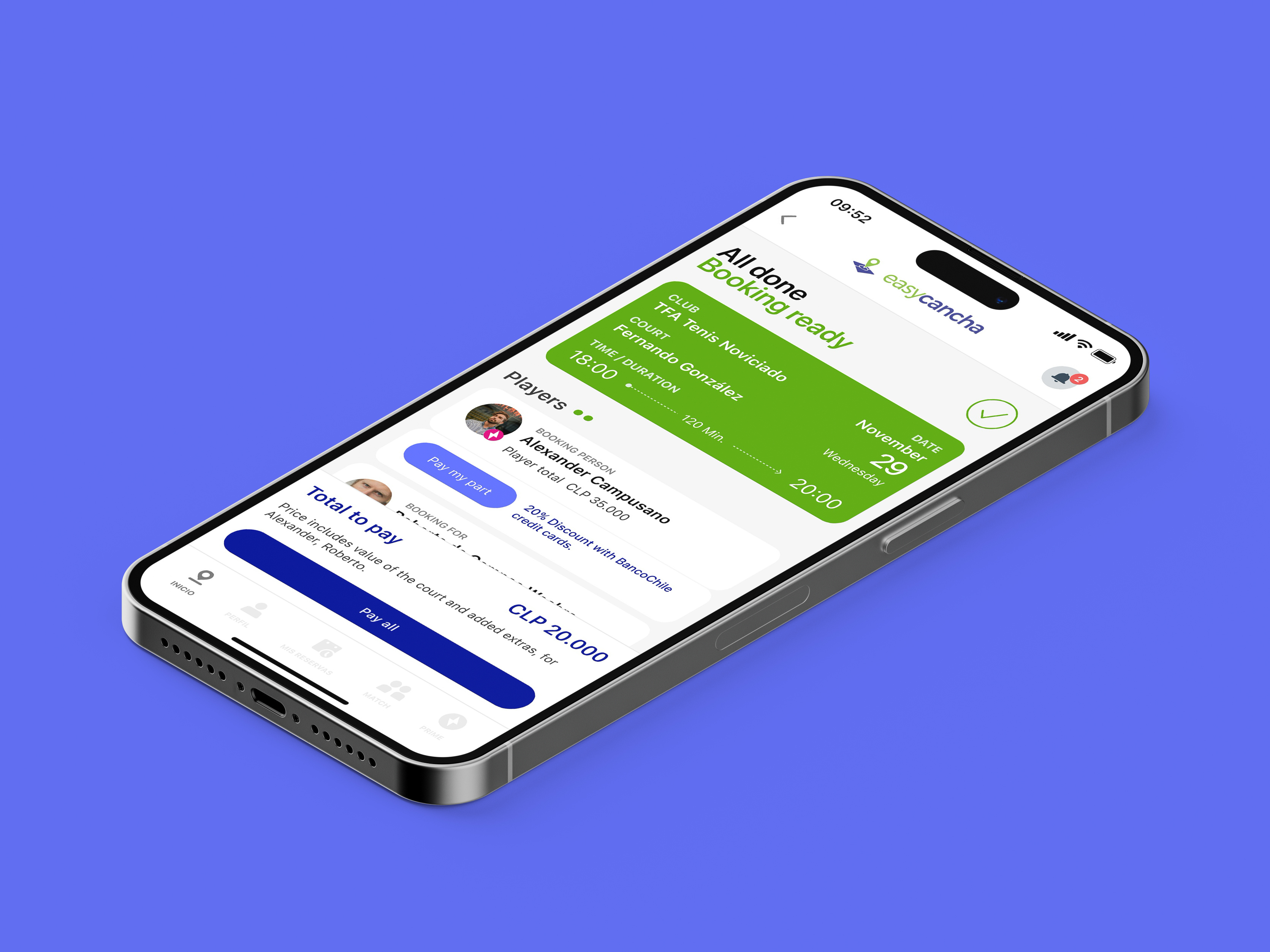 Booking ready! app app design booking green mobile mobile design ok ready sports ui ui design ux ux design