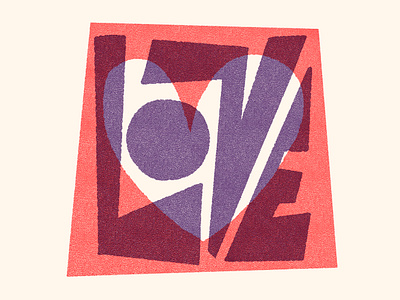 Love mid century poster hand lettering illustration let lettering letters love mid century overlaps screenprinting type typography