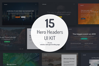 Minicraft - 15 Hero Headers UI Kit banner banners creative header header ui kit headers hero ui kit home page homepage landing page resources slider ui ui ki web banner web header website banner website header