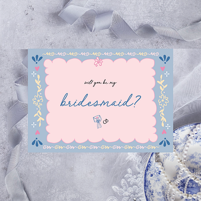 Something blue bridesmaid proposal card branding branding inspo bridesmaid branding bridesmaid proposal graphic design illustration invitation design stationery design wedding branding wedding graphic design wedding invitation wedding suite