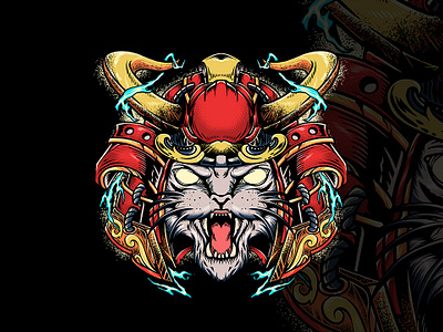 Japan Cat illustration "Warrior Theme" art cat culture design graphic design illustration japan t shirt vintage
