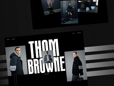 Thom Browne - Fashion Landing Page Website branding clothing company company profile dark design fashion international landing page layout luxury ui ui design ux web layout webdesign website website design website layout