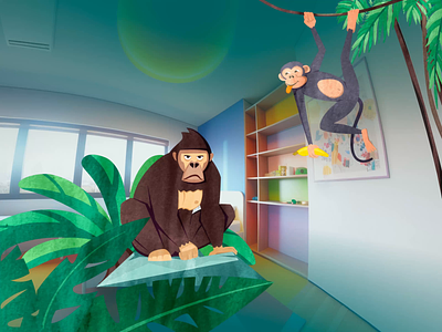 Vision Pro — Play the Story 3d ar book children kids monkey motion spline stories strv vision pro visionpro vr