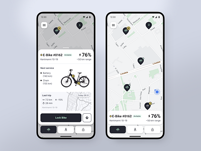 E-Bike rental. Maintenance app app bike maintenance mobile app mobile design rent app ui ux
