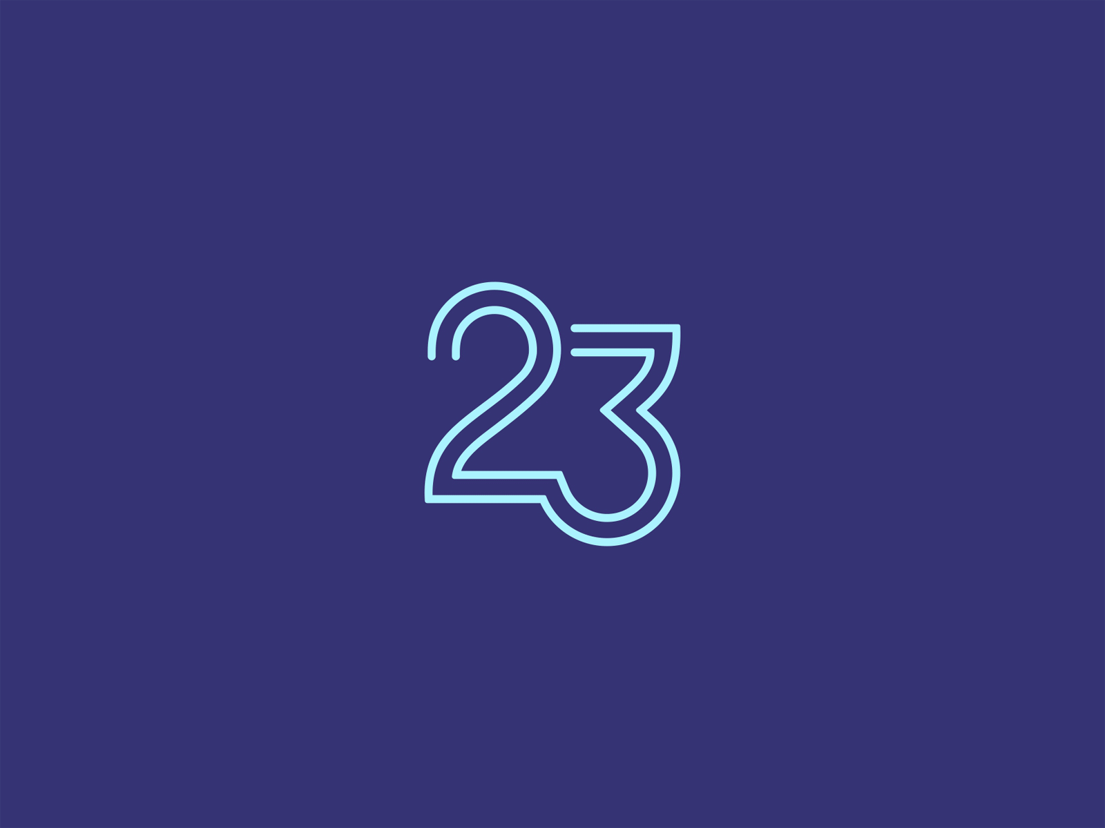 23 Logo Design (Animated) 23 23 year animation brand branding design gif graphic design icon design illustration linear logo mark motion graphics neon number vector