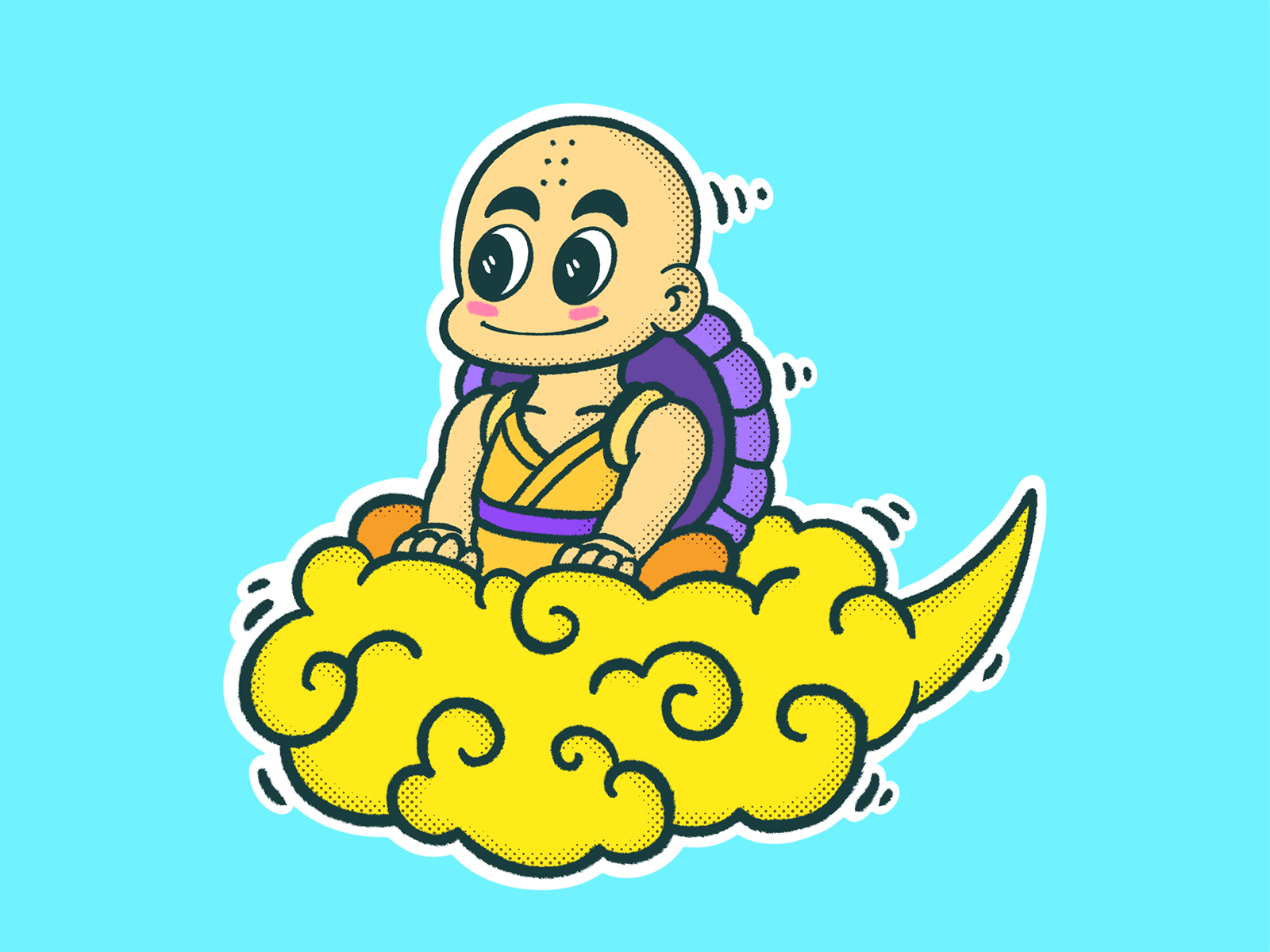 Krillin & Nimbus cloud dbz dragonball krillin nimbus