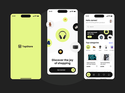 Online store mobile app app clean design ecommerce fashion ios market marketplace minimal mobile mobile app online shop online store shopify shopping store ui ux