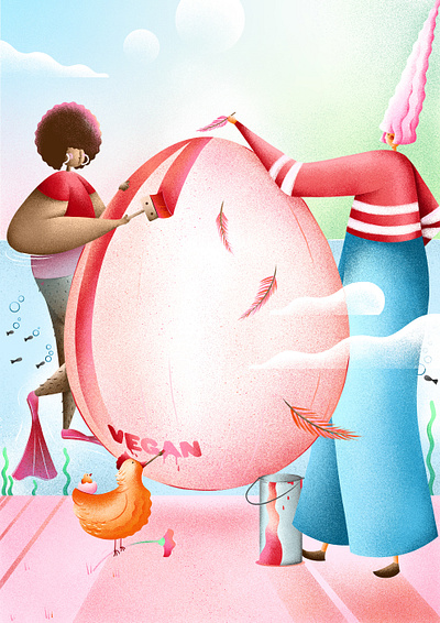 Happy Easter Painting! candycane chicken colours easteregg easterpainting painting girls veganeastereagg