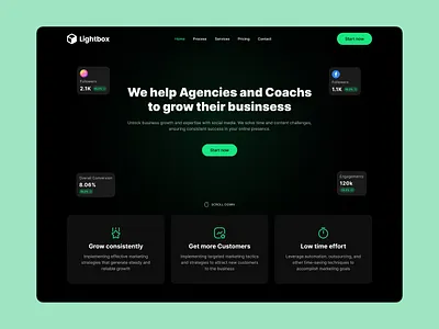 Business growth - agency agency clean design facebook green instagram inter interface marketing social social media ui ux website
