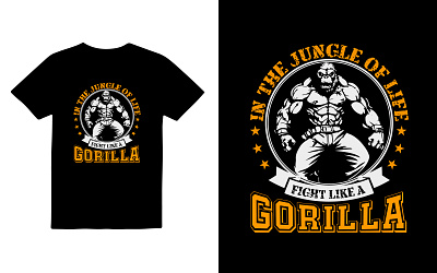 Gorilla t-shirt design custom design gorilla illustration t shirt text design