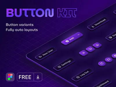Buttons UI Kit - Free Figma Download app button dashboard design download figma form free login mobile site smolskii tips top trend trending ui ui kit user guide web