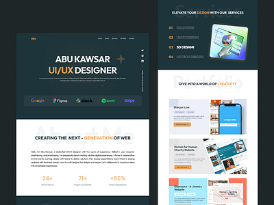 Creative Portfolio Landing Page branding figma landingpage portfolio ui uiux ux website