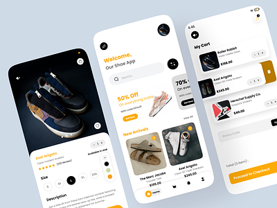 Shoe Buying App UI app app design app ui design ecommerce minimal popular shot shoe shopify ui uidesign