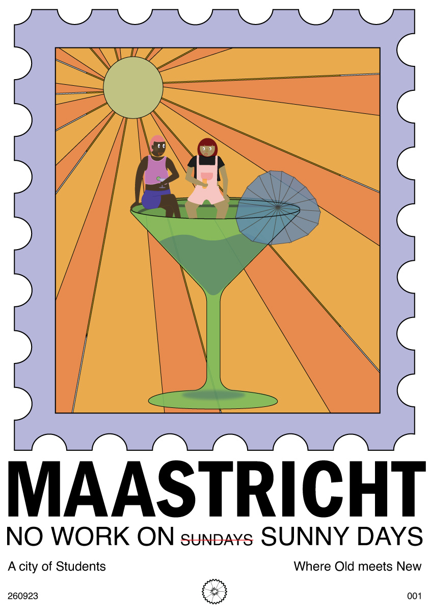 Maastricht stamp poster colors design graphic design illustration poster