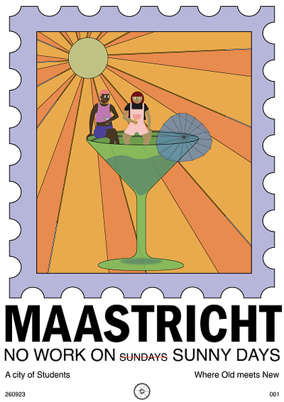 Maastricht stamp poster colors design graphic design illustration poster