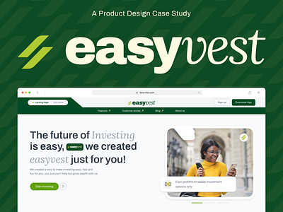 Easyvest - Design Case Study branding casestudy finance fintech investment ui uiux ux uxdesign webapp webdesign