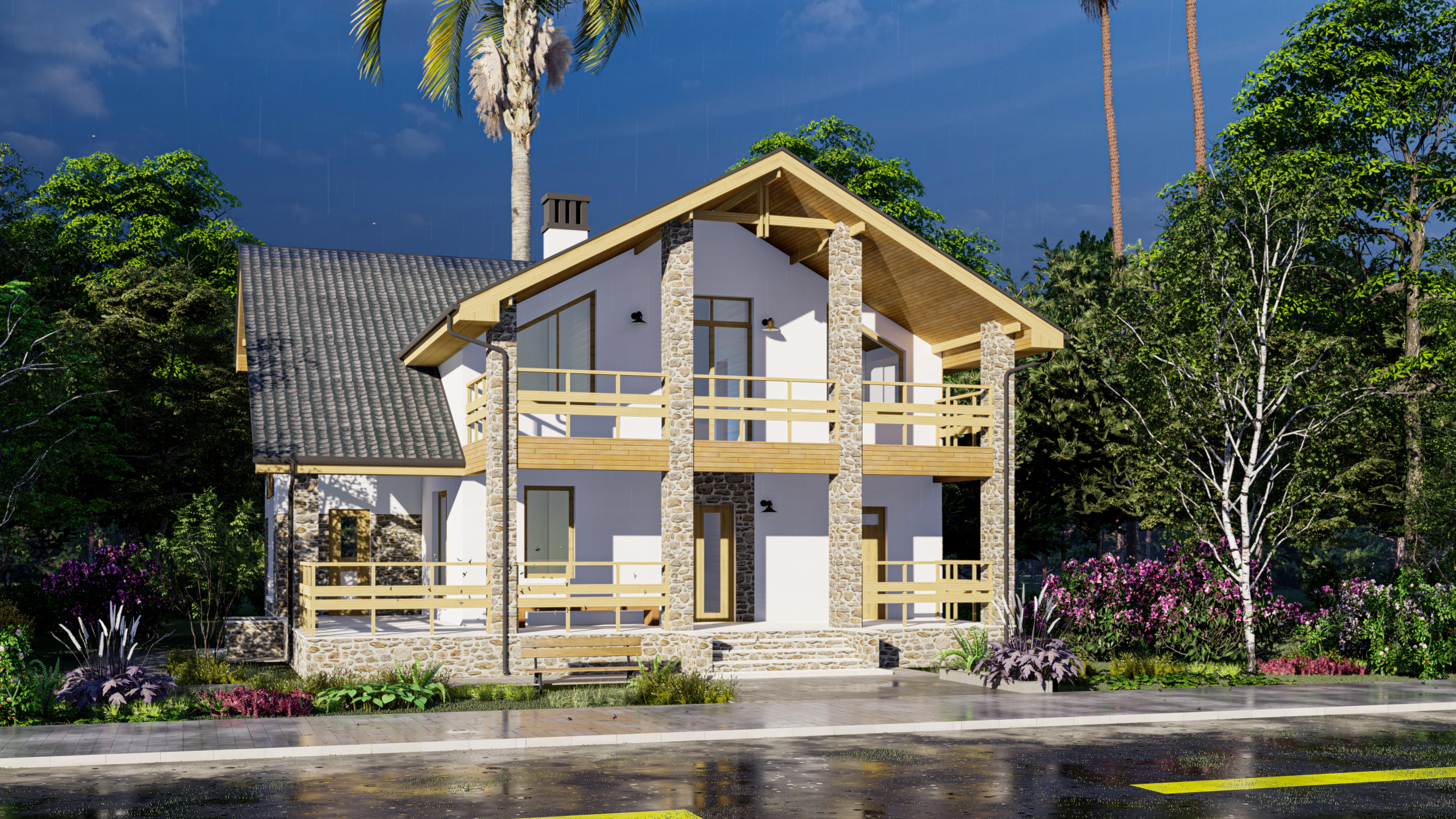 COUNTRY HOUSE IN USA 3d 3d design 3d visualisations exterior design facade design graphic design house design illustration landscape design lumion luxury design luxury houses materials design photorealistic planting design residential design sketchup traditional architecture traditional houses