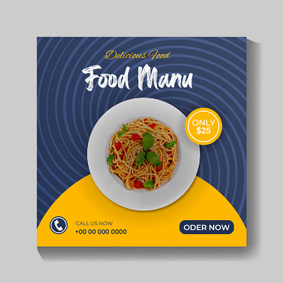 Food Design Social Media Post business card design more flyer template design graphic design logo roll up banner design social media post