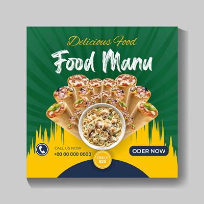 Food Design Social Media Post business card design more flyer design template graphic design rollup banner design social media post