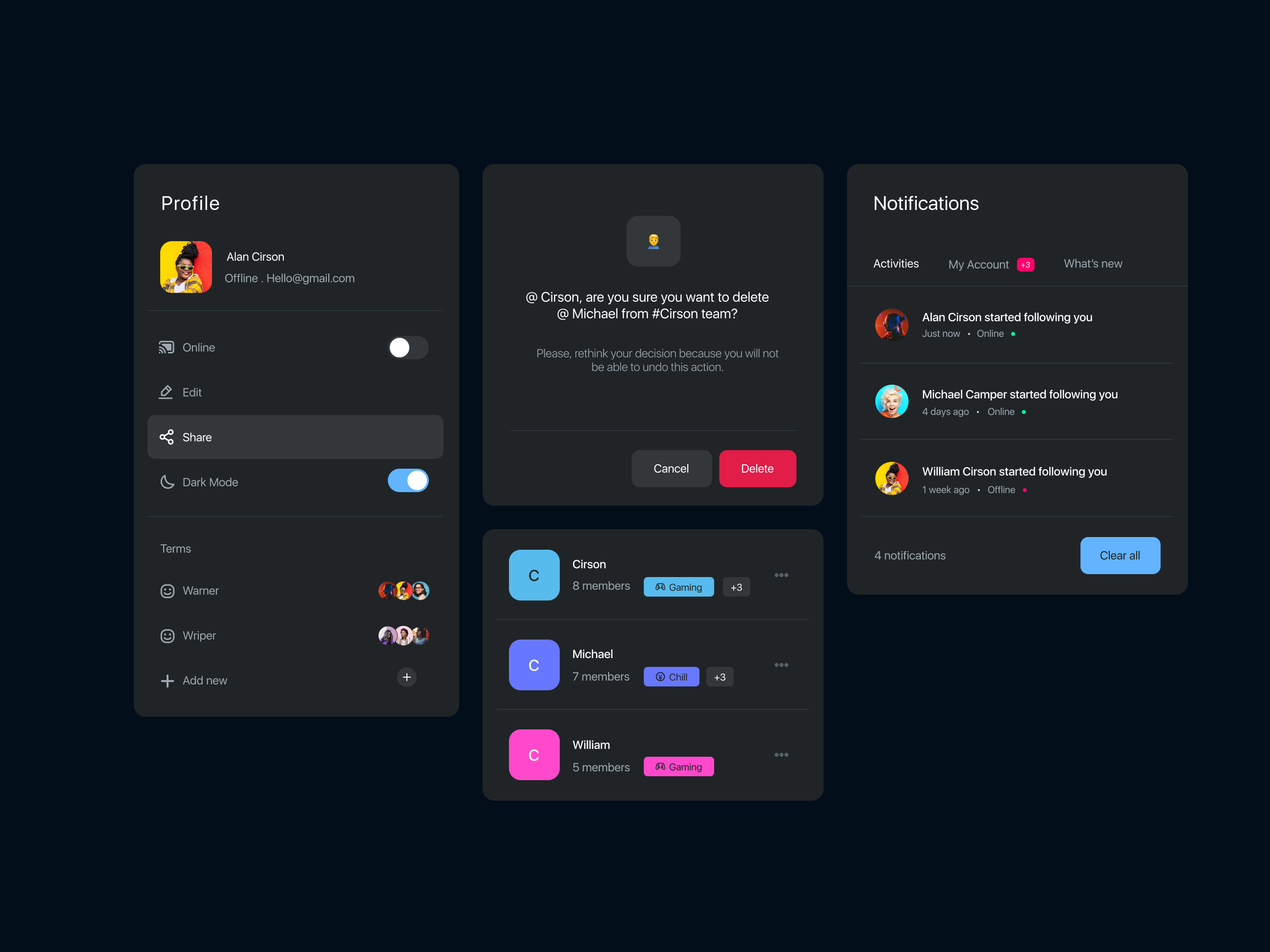 Profile & Notification app branding dashboard graphic design home ios logo minimal mobile onboard profile simple ui ux