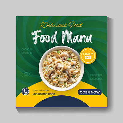 Food Design Social Media Post business card facebook cover design flyer template design food manu social media post graphic design logo rollup banner design social media post