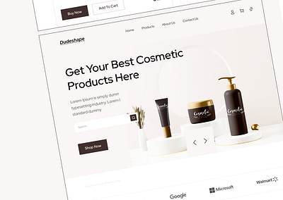 Cosmetics Landing page Design cosmetic graphic design landingpage ui