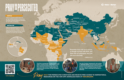 Pray for the Persecuted Map — Voice of the Martyrs design graphic design illustration illustrator indesign map photoshop vector