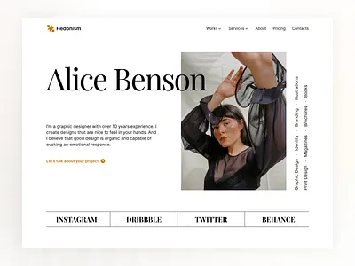 Hero Header – Hedonism UI design hedonism ui ui ui kit ux web
