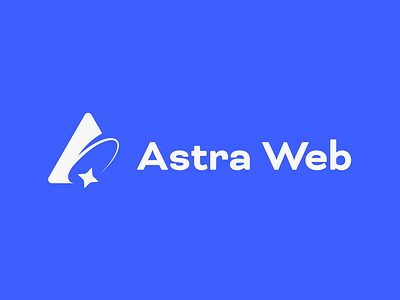 Astra full logo a a logo astra astrology blue blue logo branding digital graphic design identity logo logo design logo mark logomark lototype space star web logo