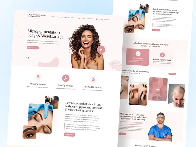 Scalp & Microblading Services Website Landing Page Design animation app appdesign branding design designinspiration figma graphic design graphicdesign illustration logo microblading scalp microblading ui uidesign uiux userinterface ux website design