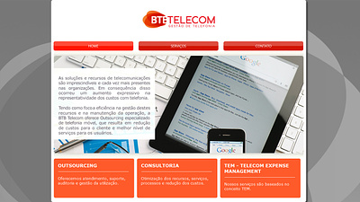BTB Telecom Website design graphic design web desing