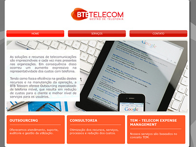 BTB Telecom Website design graphic design web desing