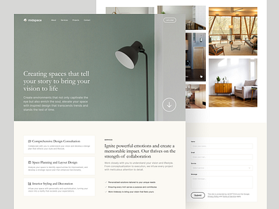 Interior Design Agency Landing Page agency header interior landing page ui ux website